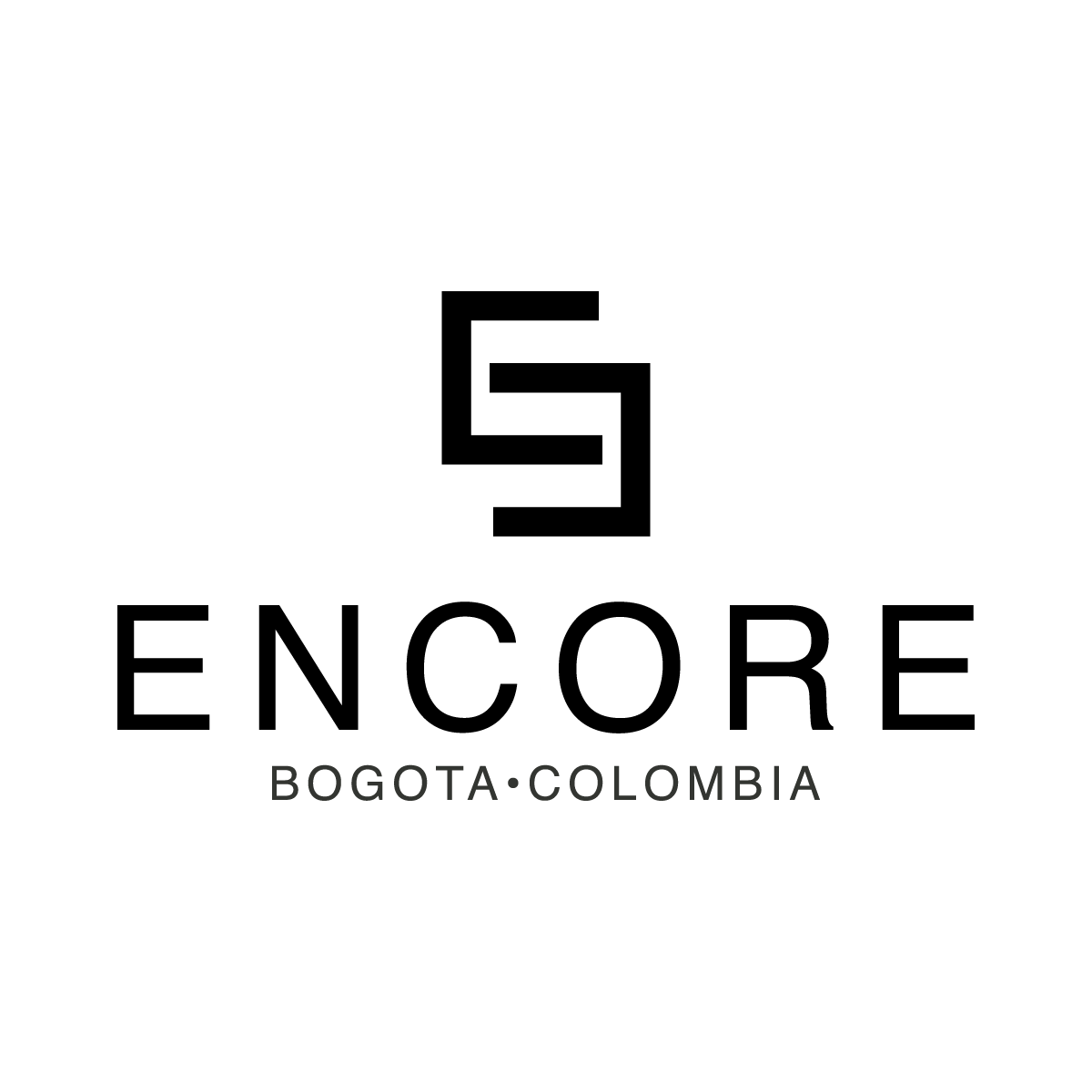 Logo for a brand or company located in Bogota, Colombia. The image is mostly solid white with "ENCORE BOGOTA COLOMBIA" wri...